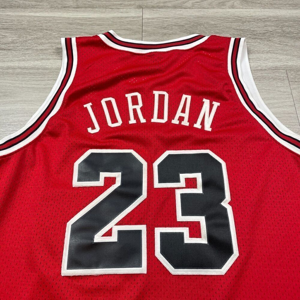 Vintage Michael Jordan Jersey Mens 3XL Red Nike Chicago Bulls 90s NBA Basketball - Picture 9 of 12
